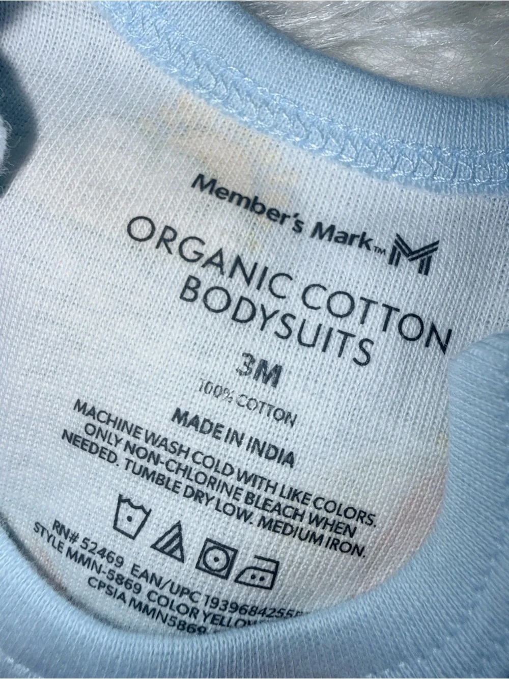 NWOT’s Member’s Mark Baby One-Piece Bodysuit Duo in Light Blue and Coral 3M’s - Picture 7 of 8